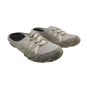 Skechers Womens Brushed Leather and Mesh Slide On Mules